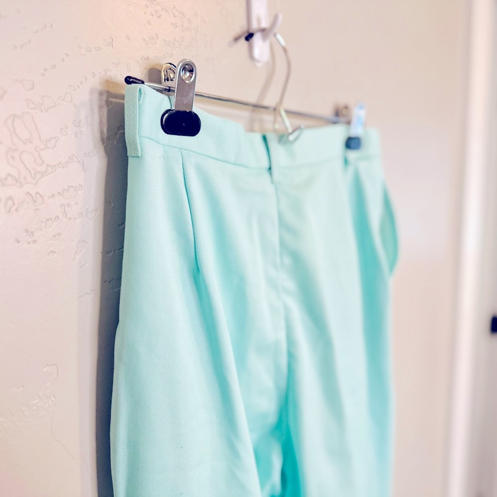 City Chic Vintage High Trouser Waist Pleated Dress Pant Sky Blue Teal SZ… - Picture 8 of 16
